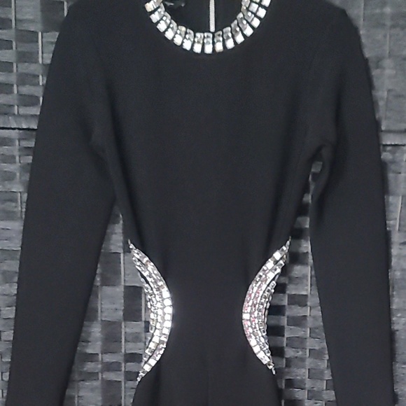 Gorgeous Bebe cut out Rhinestone pant jumpsuit XS - Picture 1 of 8